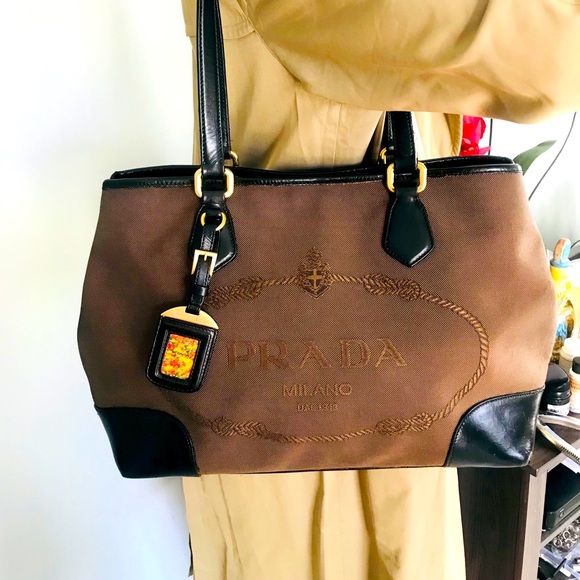 Prada Canapa Canvas Tote. - Picture 1 of 16
